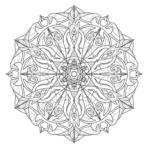 Vecteur doodle motif circulaire en forme de mandala pour l'impression de cas de téléphone de carte de voeux de livre de coloriage