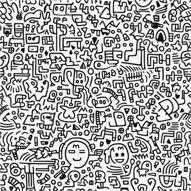 Un Doodle En Noir Et Blanc