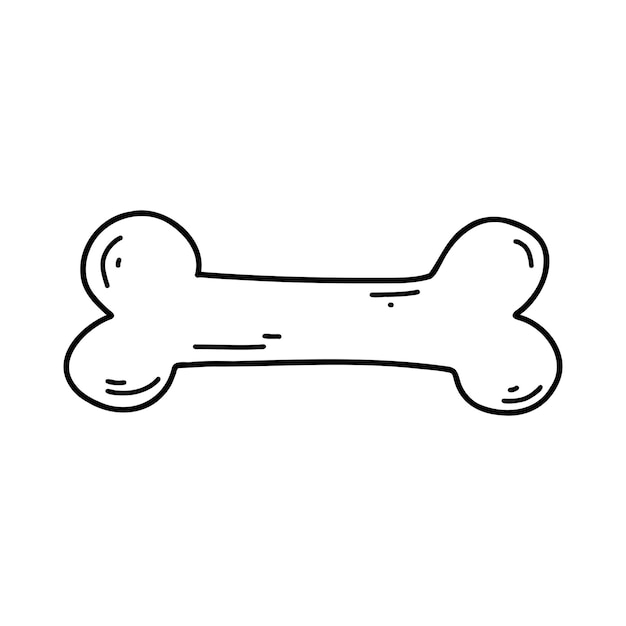 Vecteur doodle os halloween élément nourriture pour chien vector croquis illustration dessin au trait pour la page de coloriage d'impression d'icône de conception web