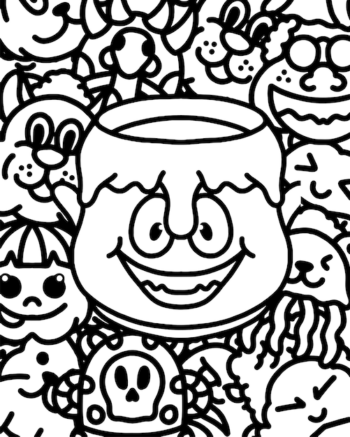 Doodle Pot Flower Livre De Coloriage éducation Pour Les Enfants