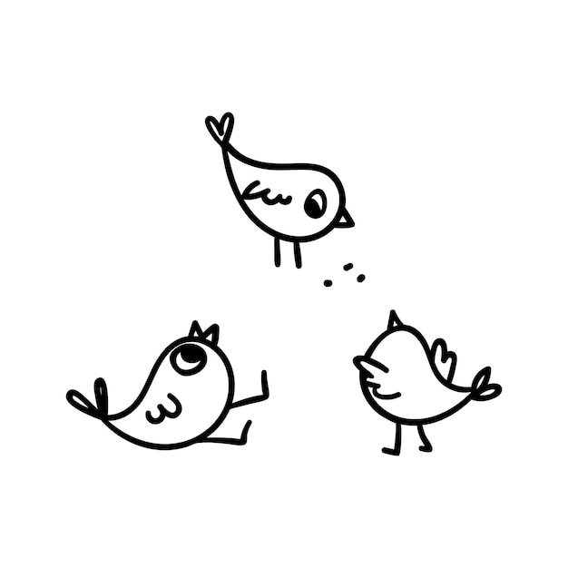 Vecteur doodle poussins