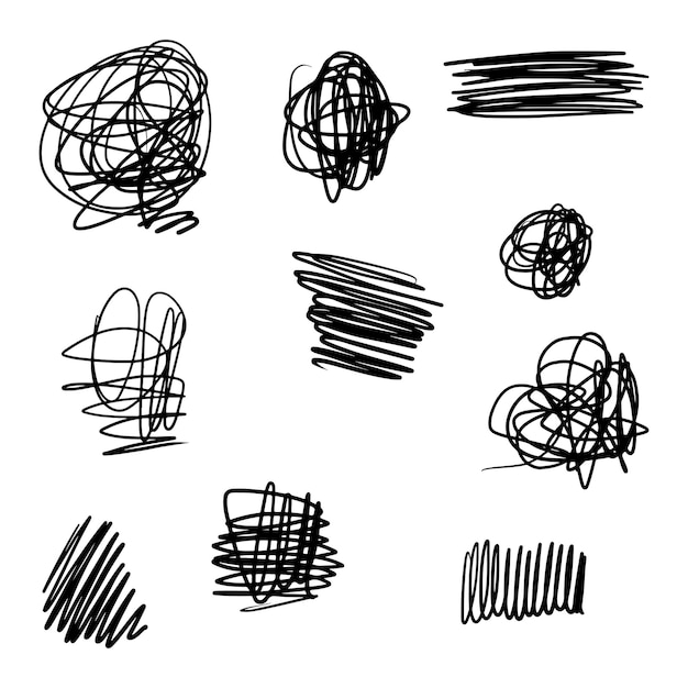 Vecteur doodle sketchy stylo et gribouillis isolé sur fond blanc .vector illustration