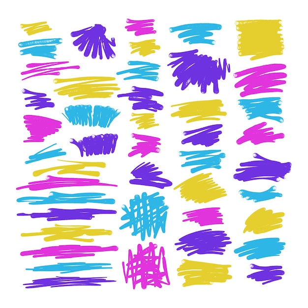 Doodle traits graffiti effet de pulvérisation ensemble d'éléments de conception fond de traits