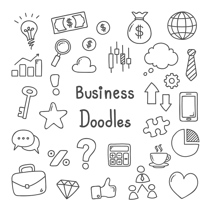 Vecteur doodles d&#39;affaires.