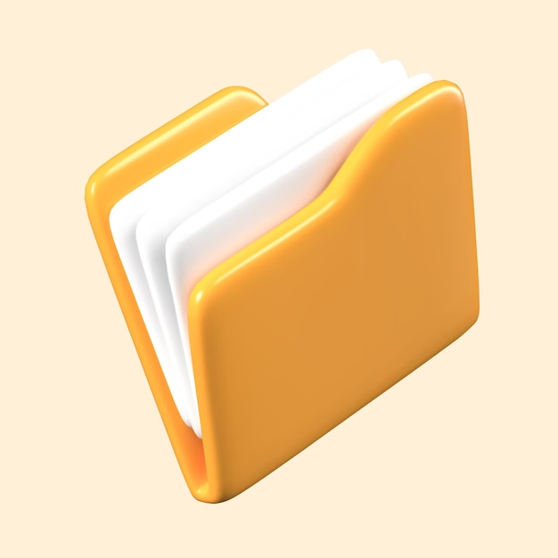Dossier jaune non marqué avec des documents Enregistrement de fichiers Symbole de répertoire