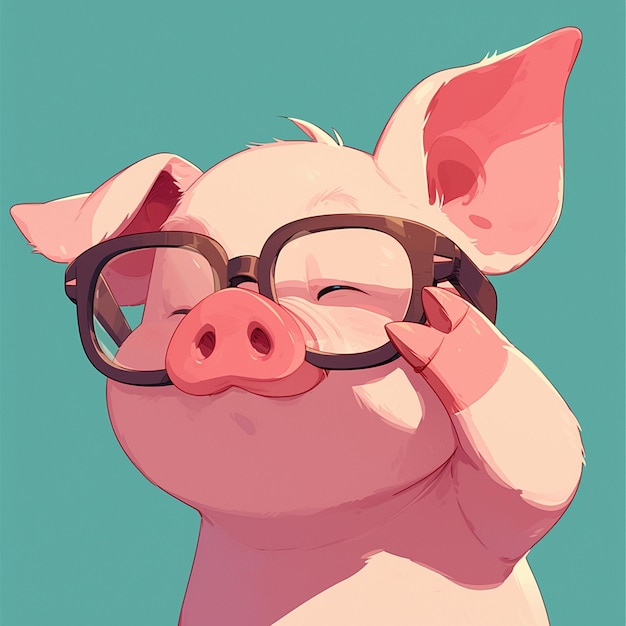 Un Doux Peintre De Cochons Dans Le Style Des Dessins Animés