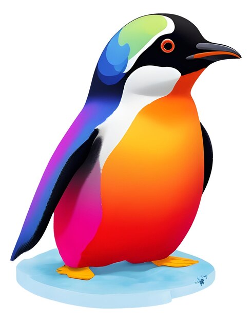 Vecteur un doux pingouin coloré isolé sur une illustration vectorielle blanche