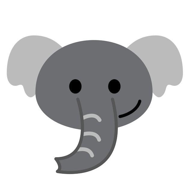 Vecteur le doux visage d'un éléphant