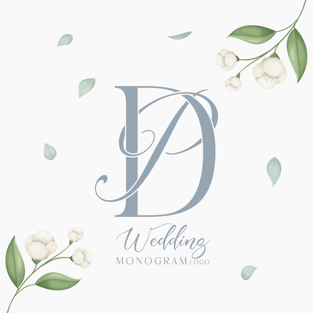 dp pd monogramme initial du logo du mariage