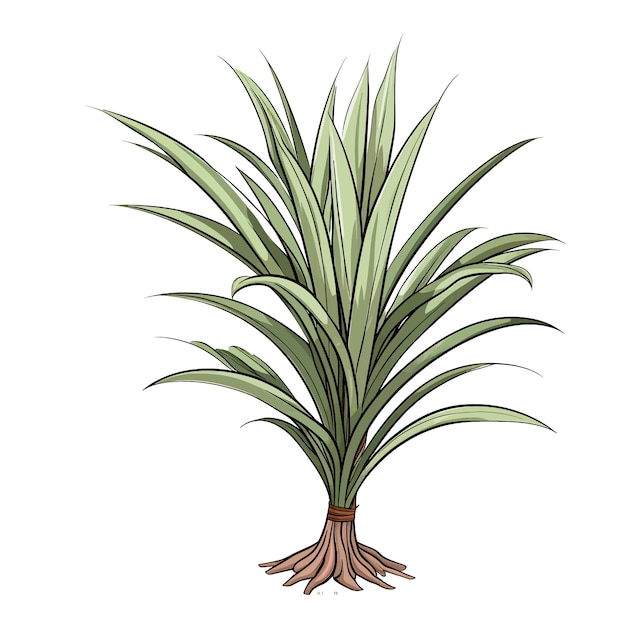 Vecteur dracaena marginata vecteur clipart fond blanc