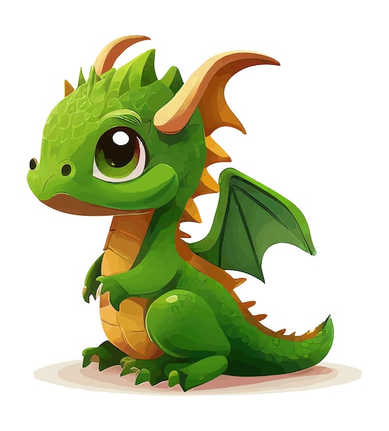 Vecteur un dragon de dessin animé avec le mot dragon dessus