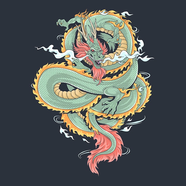 un dragon qui a l'air féroce et cool