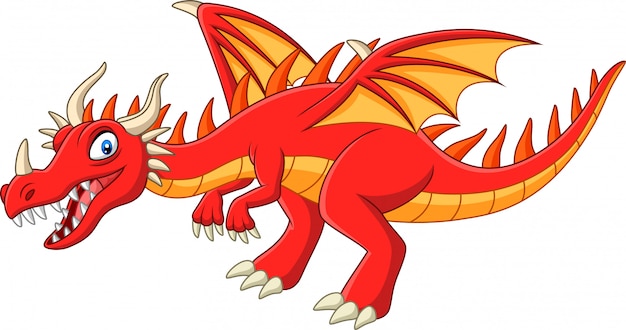 Vecteur dragon rouge dessin animé