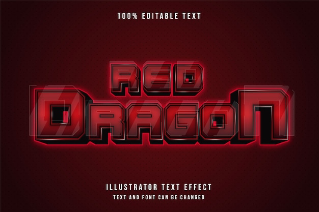 Dragon Rouge, Effet De Texte Modifiable 3d.