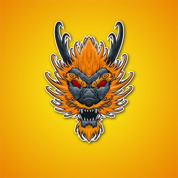 Dragons Mascotte Logo Illustration Vecteur Premium