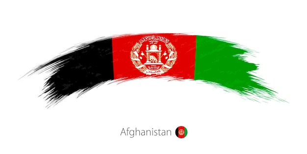 Vecteur drapeau de l'afghanistan en coup de pinceau grunge arrondi. illustration vectorielle.