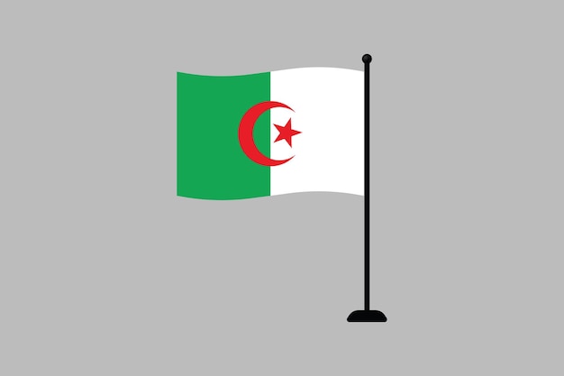 Vecteur drapeau de l'algérie drapeau d'algéria drapeau original et simple drapeau algérien