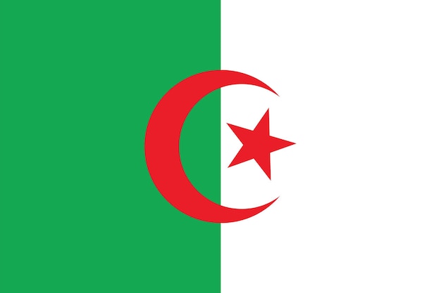 Vecteur drapeau de l'algérie drapeau algérien original et simple