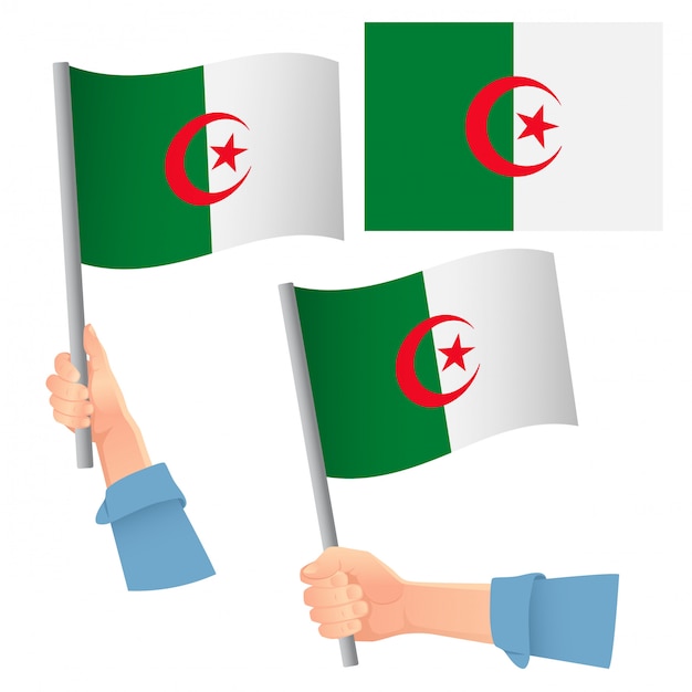 Drapeau De L'algérie En Jeu De Main