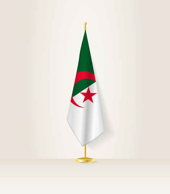 Drapeau Algérie avec hampe officielle