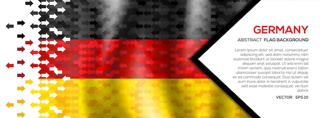 Drapeau de l'Allemagne abstrait bannière et arrière-plan avec le concept d'investissement en échange de commerce en forme de flèche