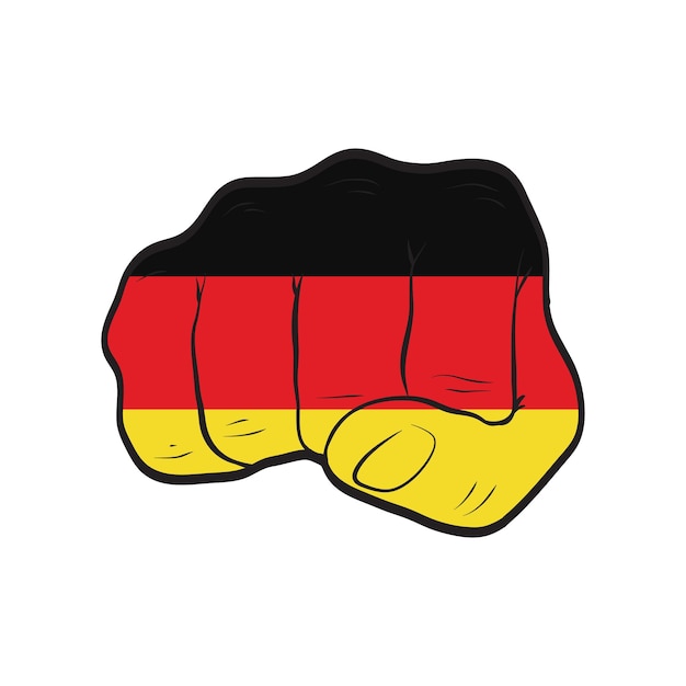 Drapeau de l'Allemagne sur un concept de protestation de force de poing fermé