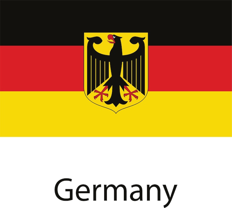 Vecteur drapeau allemand avec blason