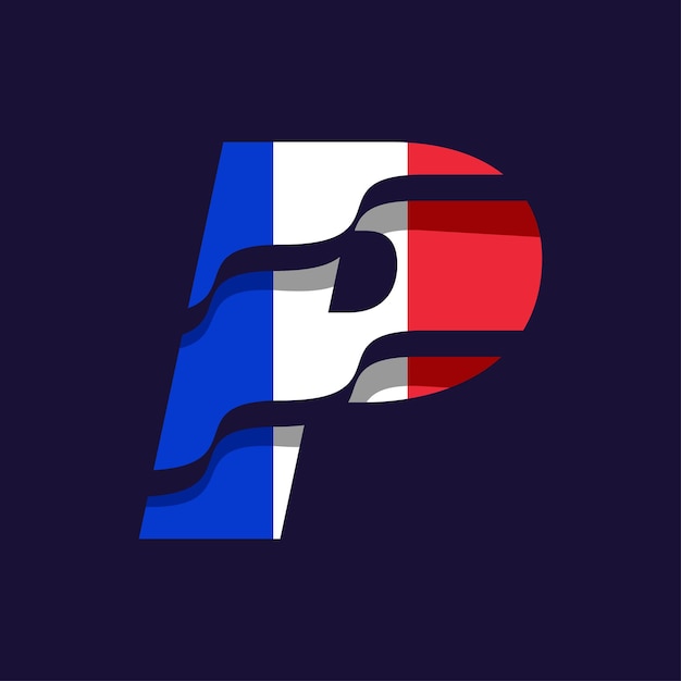 Vecteur drapeau de l'alphabet français p
