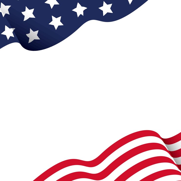 Vecteur drapeau américain flottant au vent