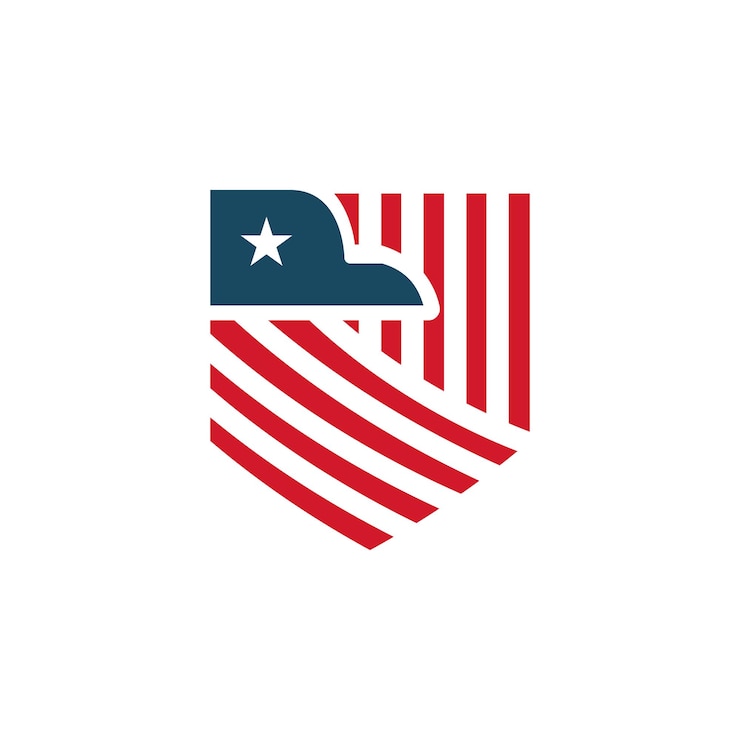 Vecteur drapeau américain avec le logo de l'aigle illustration 3