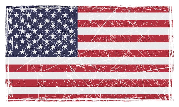 Vecteur drapeau américain rayé grunge
