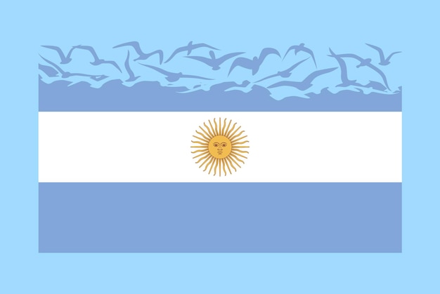 Vecteur drapeau argentin avec concept de liberté drapeau argentin se transformant en vecteur d'oiseaux volants