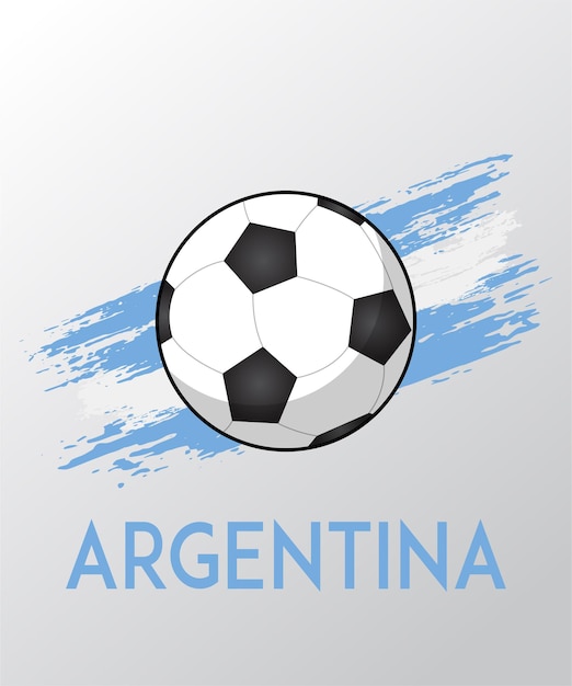 Drapeau De L'argentine Avec Un Ballon De Football En Arrière-plan