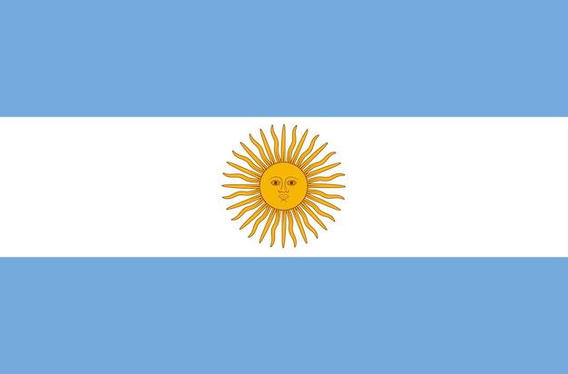 Drapeau de l'Argentine vecteur isolé dans les couleurs officielles et Proportion Correctement.