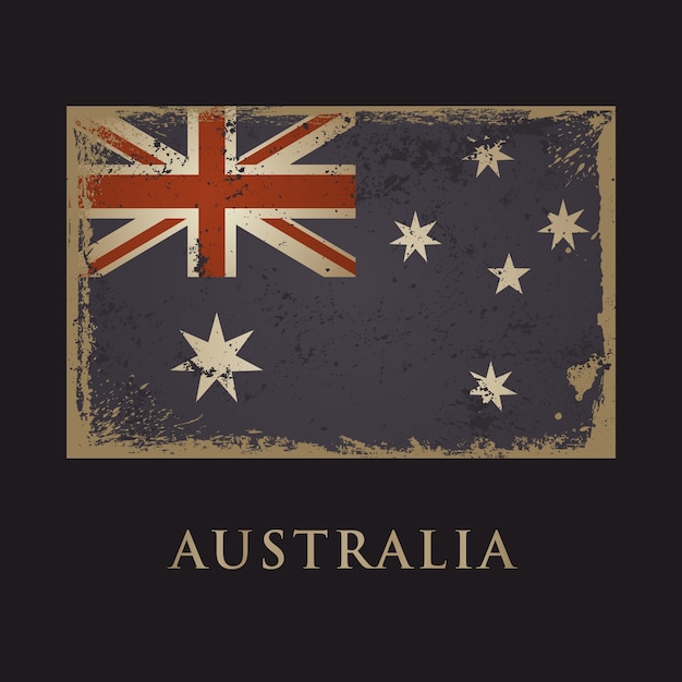 Vecteur drapeau de l'australie dans le style vintage