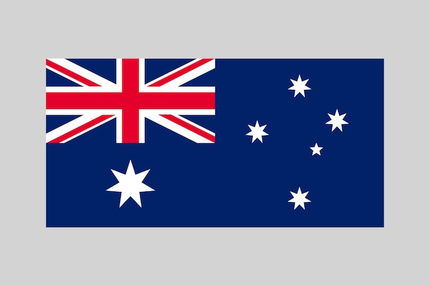 Vecteur drapeau de l'australie drapeau australien en illustration vectorielle à 12 proportions avec un fond gris