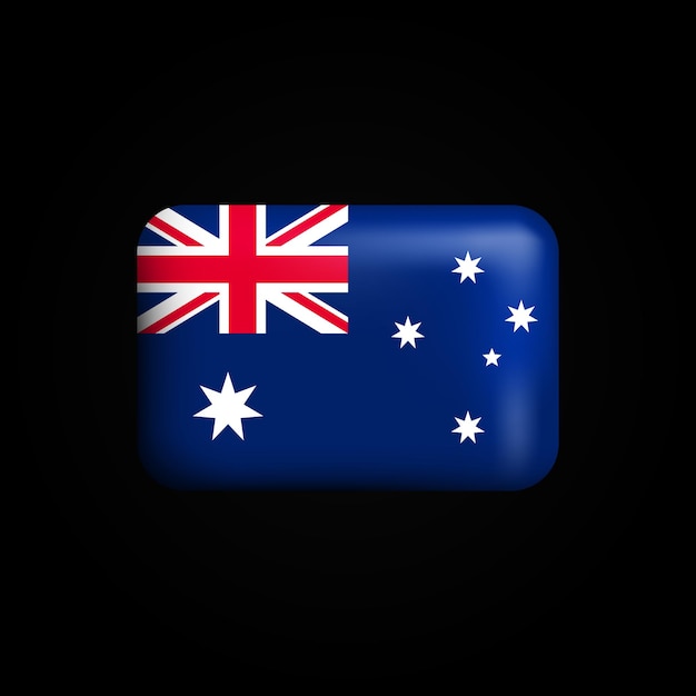 Vecteur drapeau de l'australie icône 3d drapeau national de l'australie