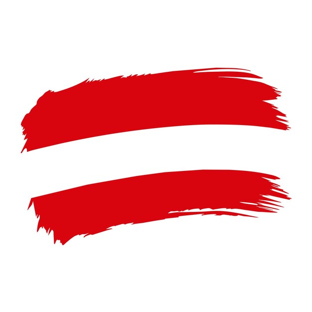 un drapeau autrichien rouge et blanc sur un fond blanc
