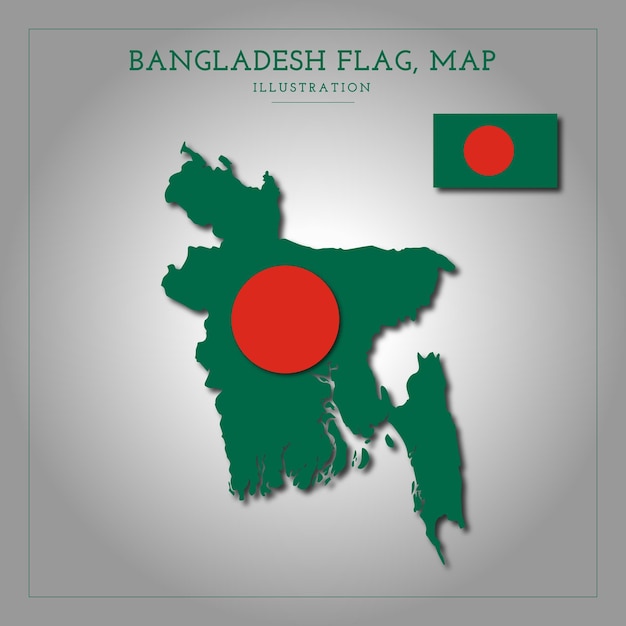 Drapeau Bangladesh Carte Illustration Vectorielle