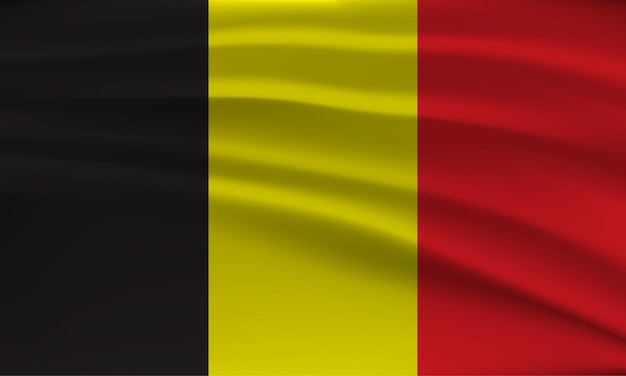 Drapeau de la Belgique avec un effet ondulé dû au vent