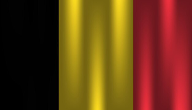 Vecteur drapeau de la belgique pays nation symbole 3d textile satin effet fond papier peint vecteur