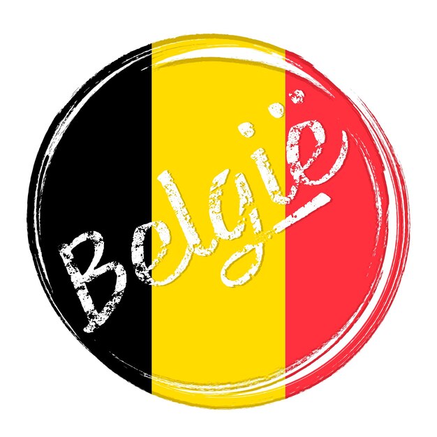 Vecteur drapeau de la belgique avec un pinceau grunge