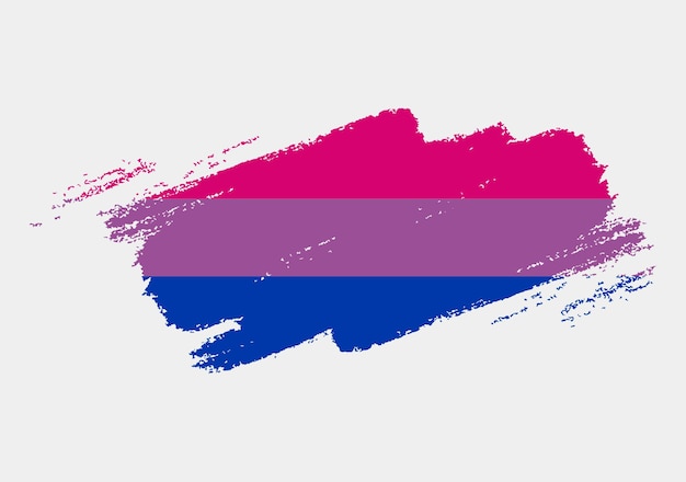 Drapeau bisexuel peint au pinceau sur fond blanc Concept des droits LGBT