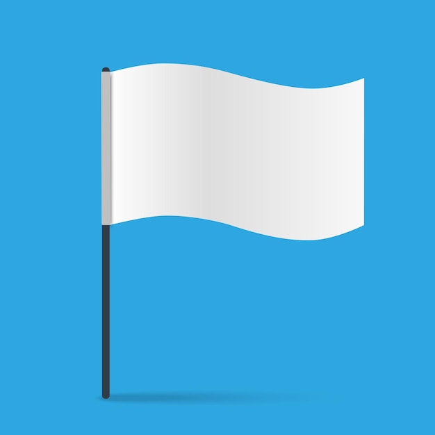 Drapeau blanc isolé Symbole d'échec Icône d'illustration vectorielle