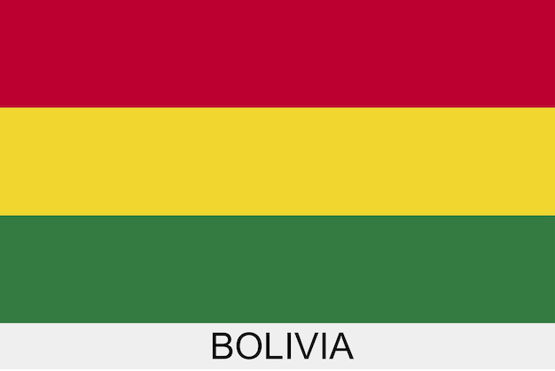 Vecteur drapeau bolivien. drapeau isolé de la bolivie