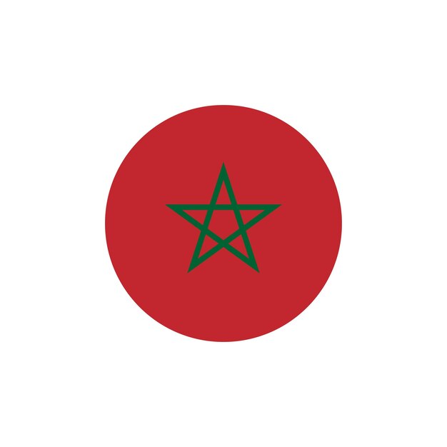 Vecteur drapeau de bouton vecteur simple maroc