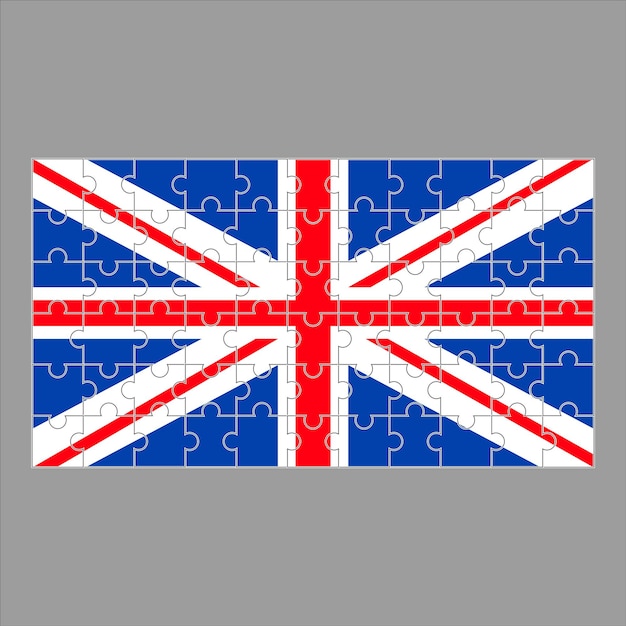 Drapeau britannique de puzzles sur fond gris