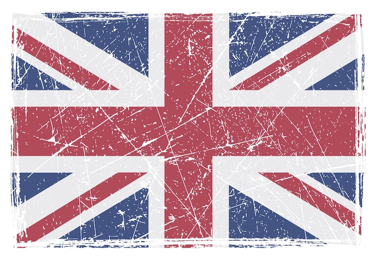 Vecteur drapeau britannique rayé grunge