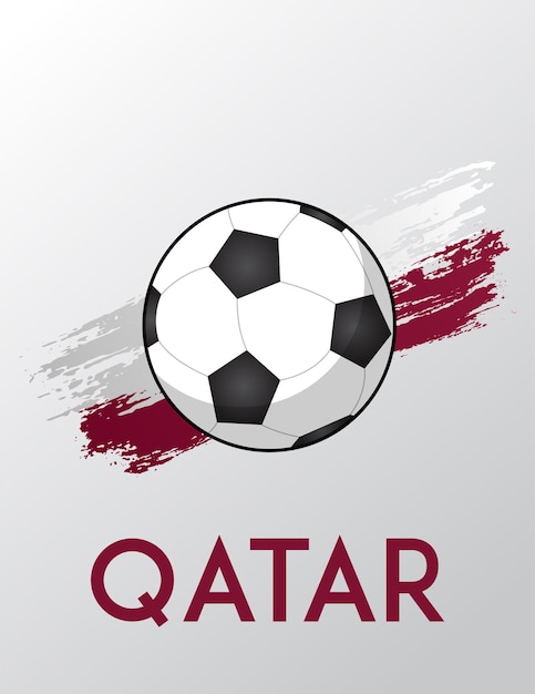 Drapeau de brosse de football pour le Qatar