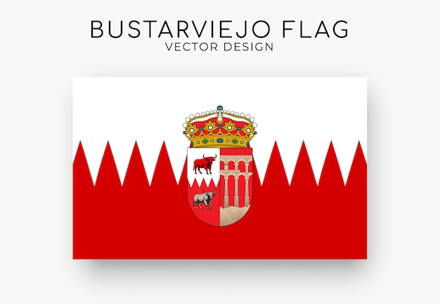 Drapeau Bustarviejo Drapeau détaillé sur fond blanc Illustration vectorielle